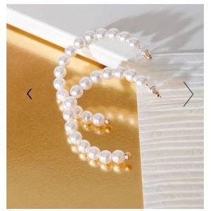 Pearl Bead Hoop Earrings